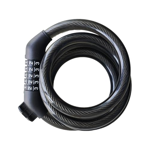 5-Dial Resettable Bicycle Lock - 4FT/1.2M Anti-Cut Cable Lock with Combination Code | Lightweight Security Chain for Mountain Bikes, E-Bikes, Scooters
