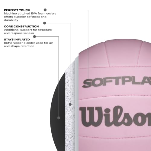 Wilson Soft Play Volleyball - Official Size Pink Indoor/Outdoor