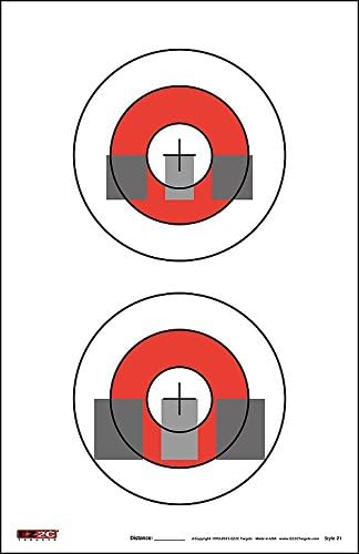 EZ2C 5-Pack Bright Gun & Rifle Paper Targets - Highly Visible 11" x 17" Shooting Targets for Range & Outdoor Use