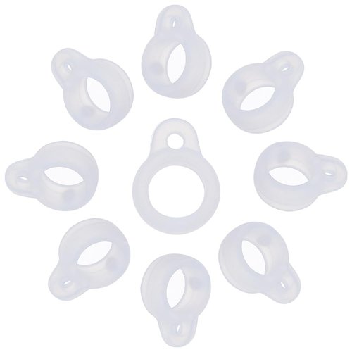 GORGECRAFT 1 Box 60PCS White Anti-Lost Silicone Rubber Rings Holder Silicone Pendant Multipurpose Adjustable Cases 8mm Necklace Lanyard Replacement Carrying Kit for Key-Ring Pendant