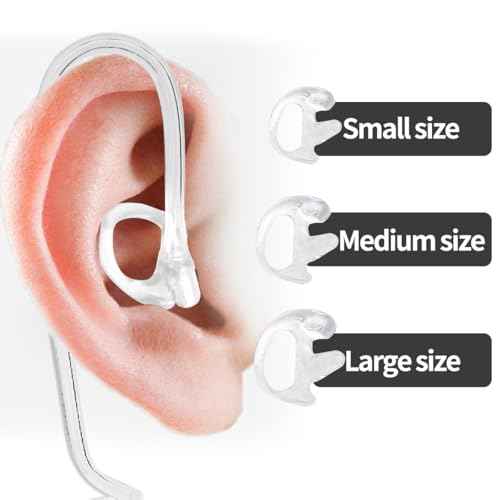 Earpiece for Walkie Talkie Radio Earpiece Replacement Soft Silicone Ear Buds Medium Earmold for Walkie Talkies Air Acoustic Coil Tube Audio Kits (Pack of 4 Pairs)
