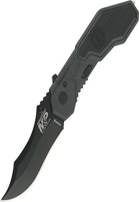Smith & Wesson M&P SWMP1B 7.1in High Carbon S.S. Folding Knife with 2.9in Clip Point Blade and Aluminum Handle for Tactical, Survival and EDC