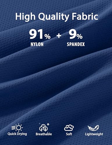 Boys Athletic Mesh Shirt - Quick Dry Short Sleeve Sports Tee - Navy 13-14 Years