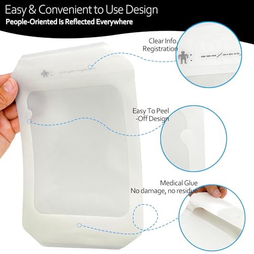 Transparent Film Dressing, 6"x 8" 20 Packs Clear Waterproof Bandage for Wound Care or IV Shield, Tattoo Aftercare Bandage, Scar Therapy, Adhesive Patches for Swimming, Showering, Wounds