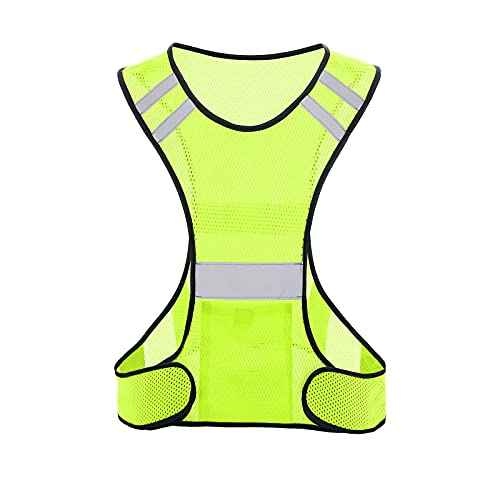 TCCFCCT Reflective Running Vest, High Visibility Running Gear with Large Pocket