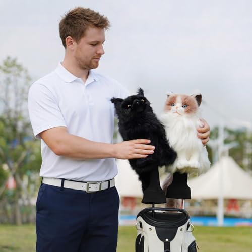 Black Cat Golf Driver Headcover Plush Stuffed Animal Club Cover
