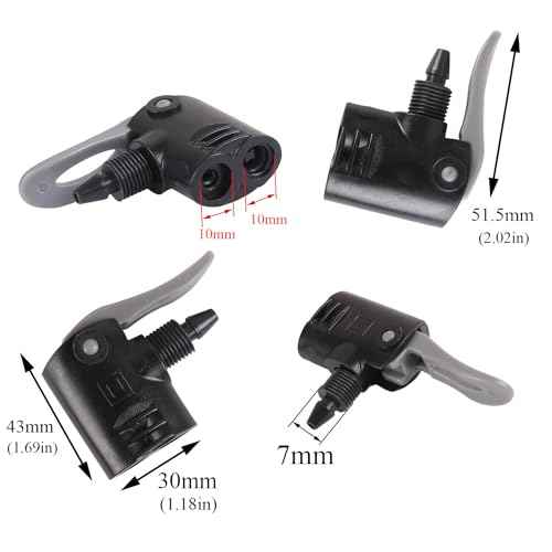 Black Dual Head Bike Pump Adapter Valve Quick Pump Fitting Replacement Nozzle Tire Valve Connector Valve Adapter 2PCS