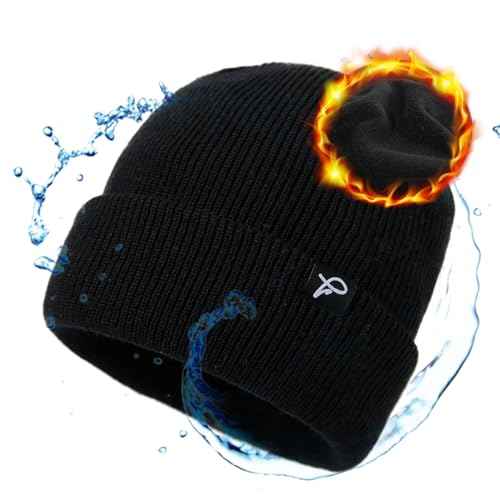 TOP-EX Dryknit¢â Waterproof Oversized XL XXL Fleece Lined Winter Warm Beanies Hat for Men