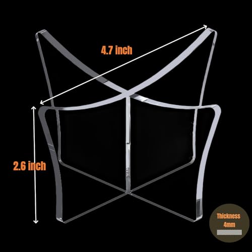 Acrylic Large Ball Display Stand 4.7x2.6 Inch 2-Pack for Sports Balls - Clear