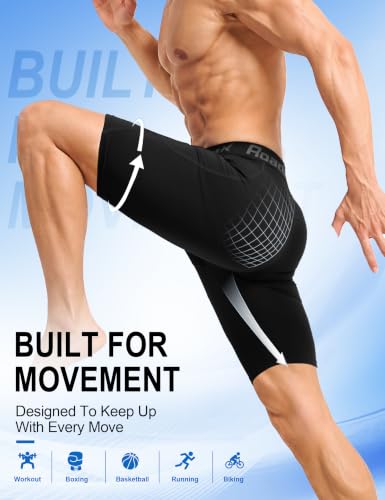 Men's Compression Shorts Large Black Performance Running Spandex Workout Underwear