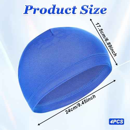 SHENLIU 4Pcs Skull Caps for Men, Soft Lightweight Beanie, Welding Cap Helmet Liner Running Cooling Skull Caps for Men, Hat Sweat Protector Cycling Do Rag for Summer Sports Black