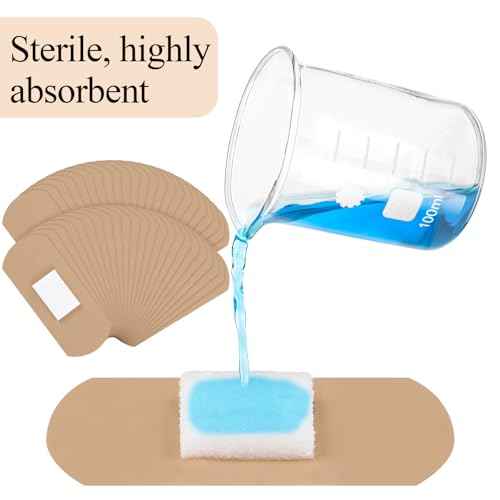 Geiserailie 100 Pcs Pressure Bandages XL for Dialysis Patients 2.83 x 1.18 Inch Pressure Adhesive Bandage Waterproof for Wound Care Absorbent Pad Thin Skin Seniors First Aid Essential