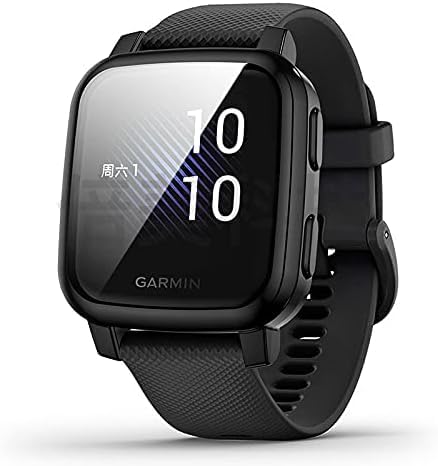 Suoman 3-Pack Garmin Venu Sq Screen Protectors Full Coverage Anti-Scratch TPU Bumper - Black+Black+Black