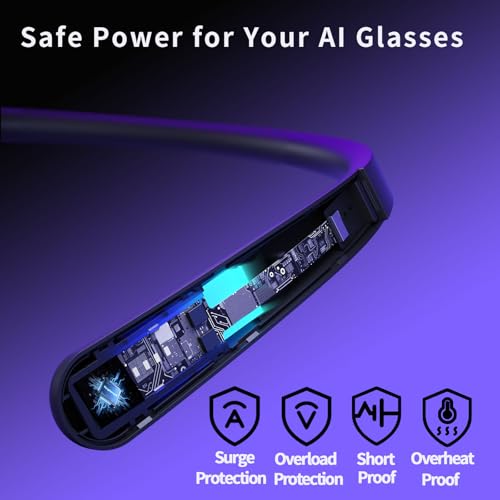 Battery Pack for Rokid AI Glasses - Magnetic 900mAh Power Bank for Smart Glasses - RinghanceX