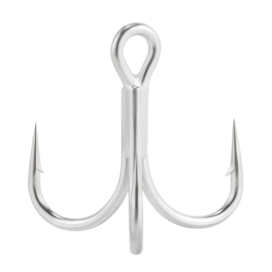 Dr.Fish 30 Pack 4X O'Shaughnessy Treble Hooks in-line Triple Hooks Saltwater & Frshwater Replacement Catfish Bass Striper #4