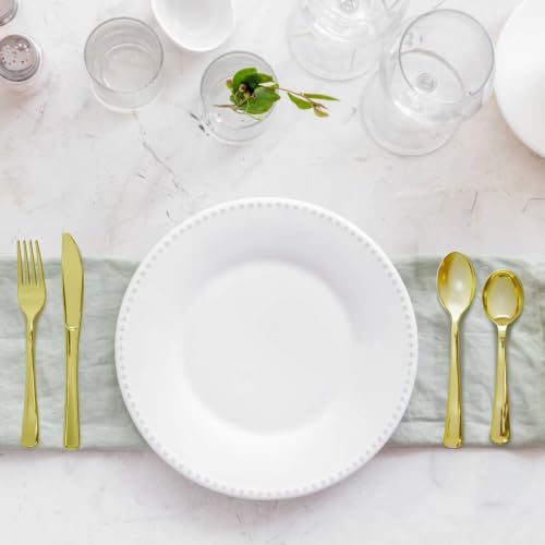 Party Essentials Disposable Plastic Cutlery - Shiny Gold Knives, 50 Count