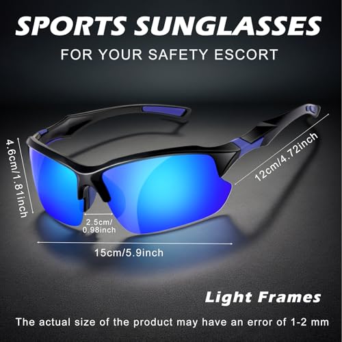 4 PACK Polarized Sport Sunglasses for Women Men UV Protection,Running Cycling Fishing Sunglasses Outdoor