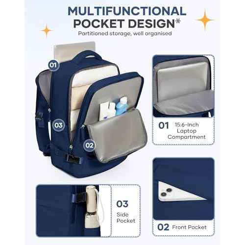 Travel Backpack Carry On Backpack Personal Item Travel Bag Mochila De Viaje Carry On Backpack For Airplanes Traveling Backpack For Women Gym Backpacks College Backpacks Sapphire Blue
