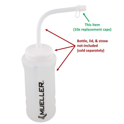 Replacement Straw Caps for Mueller | Bauer | Pro Guard | Big-5 | Pro Impact | STX | Play It Again Sports, Hockey/Lacrosse/Football/Boxing Water Bottles, Caplugs 9064