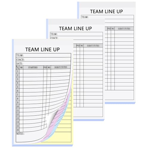 90 Sets Baseball & Softball Lineup Cards with 4-Part Carbonless Sheets, 150 Games, 16 Player Slots - Variation of THIS listing