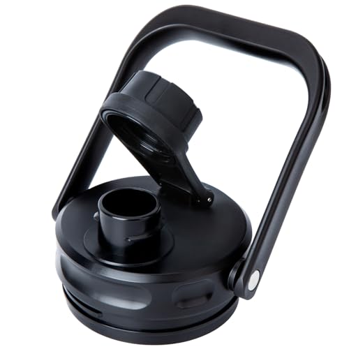 SUNMON Replacement Lid for RTIC Water Bottle - Steel Handle RTIC Lid Compatible with 1 Gallon (128oz) & 0.5 Gallon (64oz), BPA-Free Leakproof Jug Cover