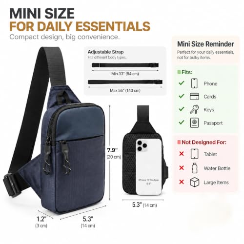 Mini Sling Bag for Men Small Crossbody Phone Bag - Nave Blue