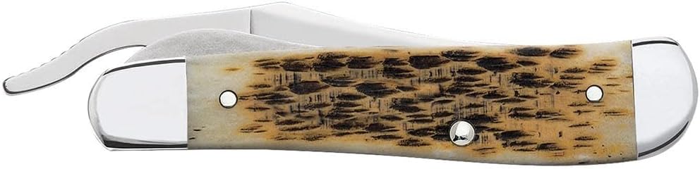 Case WR XX Pocket Knife Burnt 6.5 Bonestag Russlock Item #65303 - (6.51953L SS) - Length Closed: 4 1/4 Inches