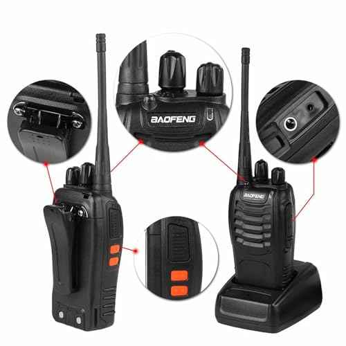 BAOFENG BF-888S Walkie Talkie Long Range 16 CH Baofeng Radio and Tenway Covert Air Acoustic Tube Earpiece (Pack of 6)