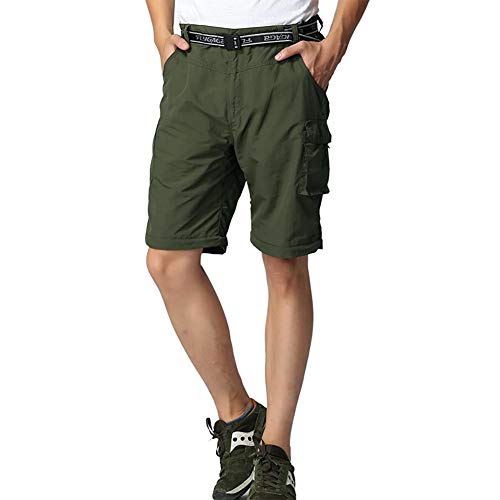 Boy's Convertible Hiking Pants - Lightweight Quick Dry Cargo Trousers, 12-14 Years, Army Green