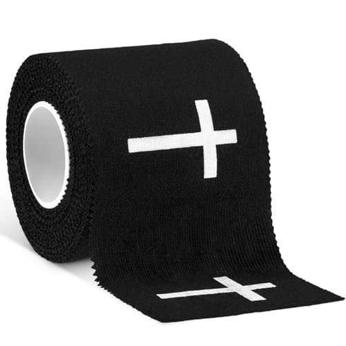 Geiserailie Christian Athletic Tape with Cross Sport Tape Wrist Warp for Football Baseball Soccer Athletes Religious Bible Verses Christian Gift for Christmas Church Members 2IN X 23FT(Black)