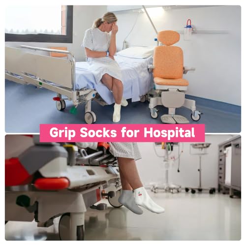 Cotton Grip Socks for Pilates Yoga Women - 4/6 Pair Cute Athletic Socks