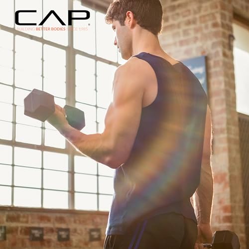 Comfort Grip 20 lb Pair Rubber Coated Dumbbell Set for Strength Training