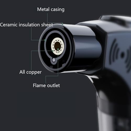 5 Pack Butane Torch Lighter Set,Candle Lighter Refillable, Windproof,Jet Flame,Adjustable Flame, Safety Lock, Ideal for Culinary, Crafts, Camping,Cooking (Butane Not Included)