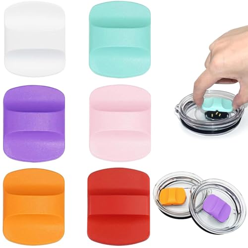 6 Pack Magnetic Slider Replacement, Compatible with Yeti 10 oz 14oz 16 oz 20 oz 26 oz 30 oz Magnetic Lids (Purple White Red Orange Teal Pink)