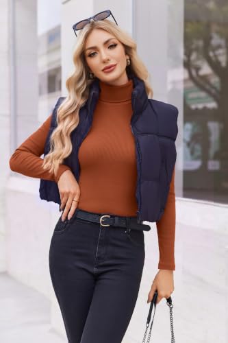 Ekouaer 3 Pack Women's Turtleneck Tops - Large Brown Caramel Army Green