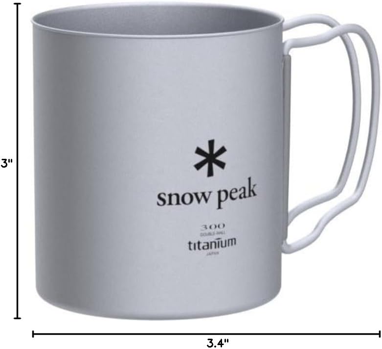 Snow Peak 300ml Double Wall Titanium Insulated Camping Mug - Lightweight & Durable