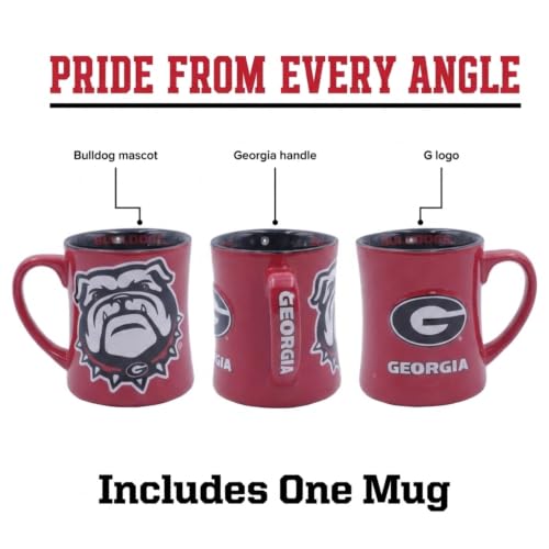 Georgia Bulldogs 16oz Relief Ceramic Mug with Official Logo - Variation of Georgia