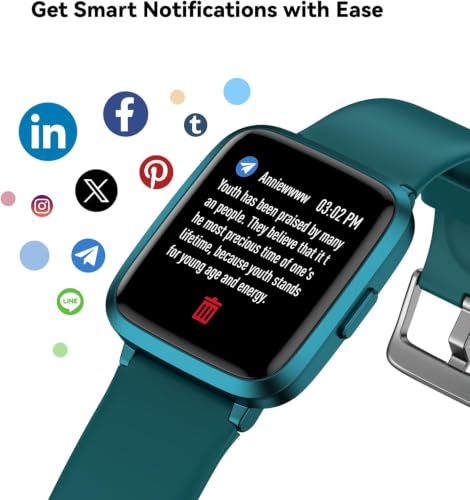 LIVIKEY Green Fitness Tracker Watch with Heart Rate & Sleep Monitoring