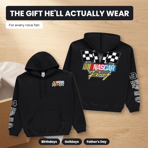 NASCAR Men's Hoodie with Sleeve Print - Dayton 500 Official Fan Gear - Medium