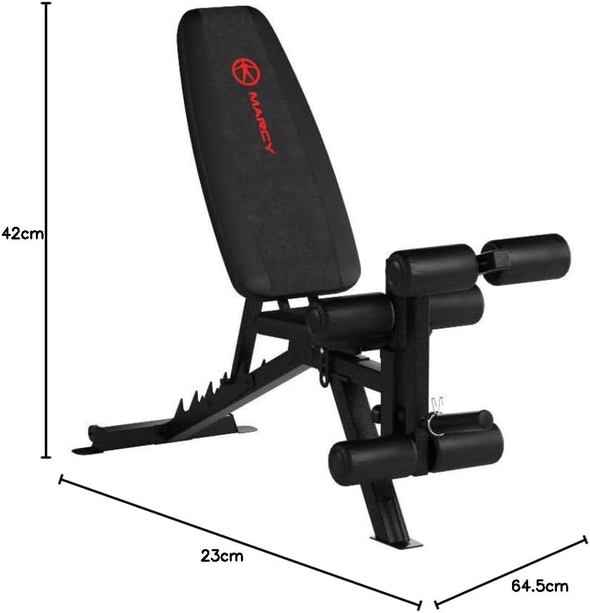 Marcy Adjustable 6 Position Utility Bench with Leg Developer and High Density Foam Padding SB-350,dark gray