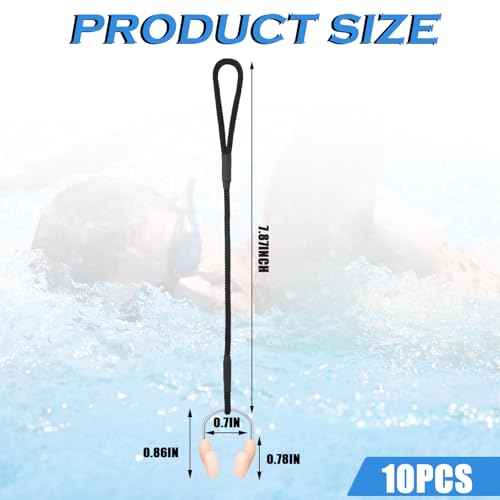 Hiboom 10 Pieces Silicone Swimming Nose Plugs with Strap Swimming Nose Clips Training Swimmer Protector with Steel for Adults Using