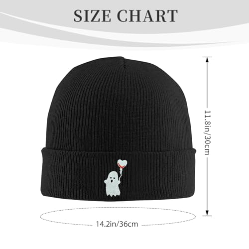 Fish Embroidery Beanie Hat Winter Warm Knit Cuffed Skull Cap for Women Men
