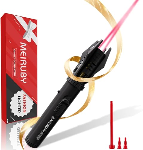 Black Lightsaber Torch Lighter - Windproof Flame Butane Torch for Men & Dad - Gift for Father’s Day & Christmas