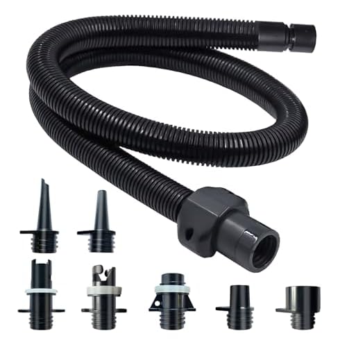 Paddle Board Pump Adapter Hose, Universal Sup Pump Adaptor Hose with 7 Air Valve Nozzles Fits for Most Sup Pump, Swivel Threaded Connector, Inner Diameter 0.9inch