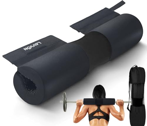 Black Barbell Squat Pad Nylon Padding Anti-Slip Thick Foam Hip Thrust Cushion