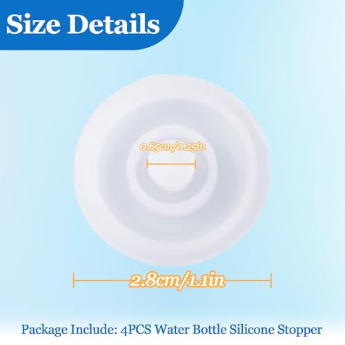 4Pcs Water Cup Silicone Bottle Stopper -Reusable Leak and Spill Proof Water Bottle Plug, Universal Replacement Lid Cup,Big Belly Cup Accessories