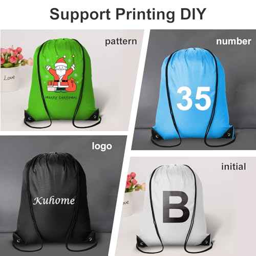 6Pcs Drawstring Backpacks Bulk String Bag Cinch Sack Pack Storage Knapsack Polyester Gift Bags Sports Drawstring Bags for Trip Gym Party Bags(6 Colors)
