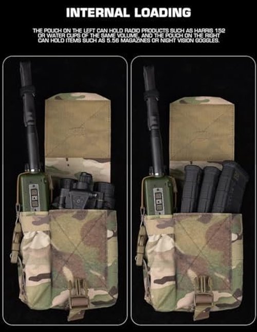 SINAIRSOFT Tactical Multi-Purpose Sub Pouch Mutant MOLLE Pouch for Radios Water Bottles Night Vision Goggle EDC Admin Pouch
