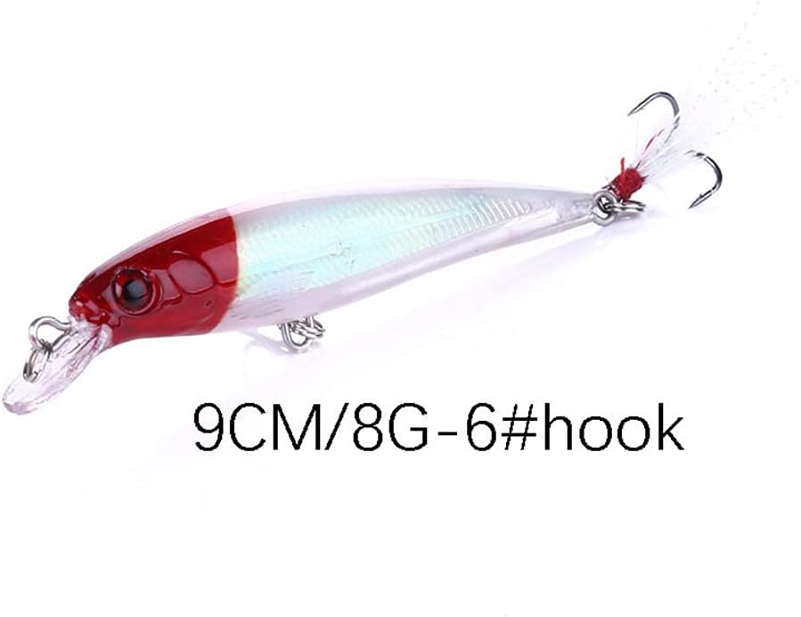 OriGlam 10pcs 3D Artificial Minnow Fishing Lures Baits, Fishing Tackle CrankBait Bass, Hard Bait Swimbait Fishing Lure