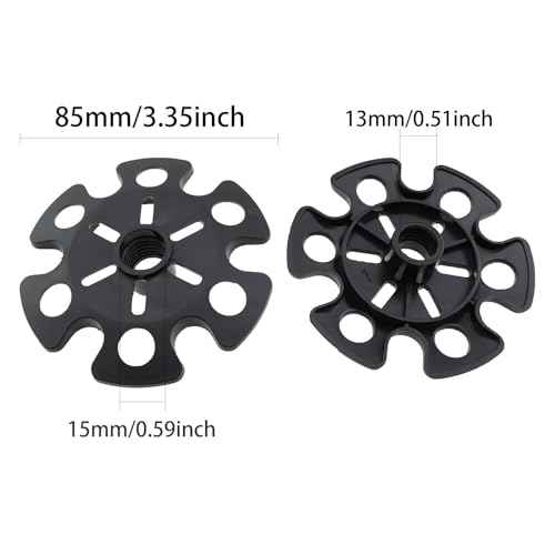 2PCS Trekking Pole Snow Baskets Universal Accessories for Walking Sticks Anti Sink Tips Horseshoe Foot Plastic Protectors and Replacement Tips for Trekking Poles in Black